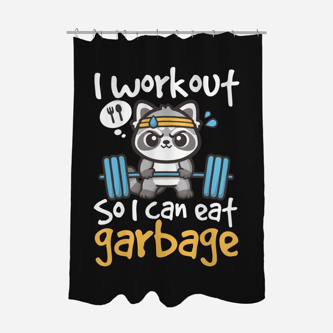 Raccoon Workout-None-Polyester-Shower Curtain-NemiMakeit