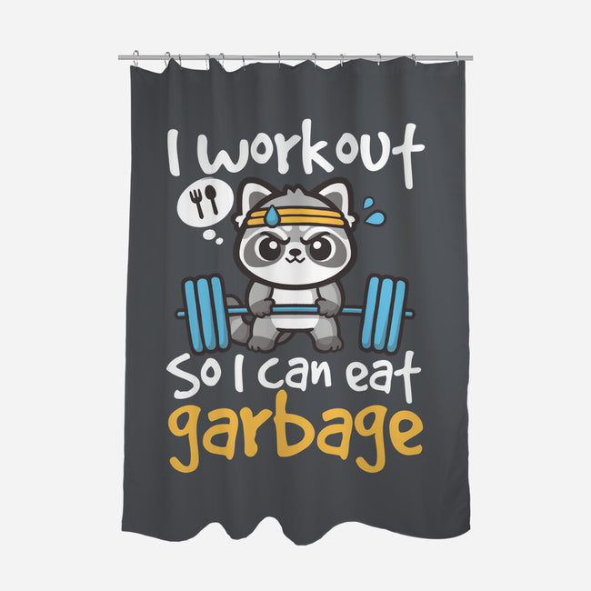 Raccoon Workout-None-Polyester-Shower Curtain-NemiMakeit