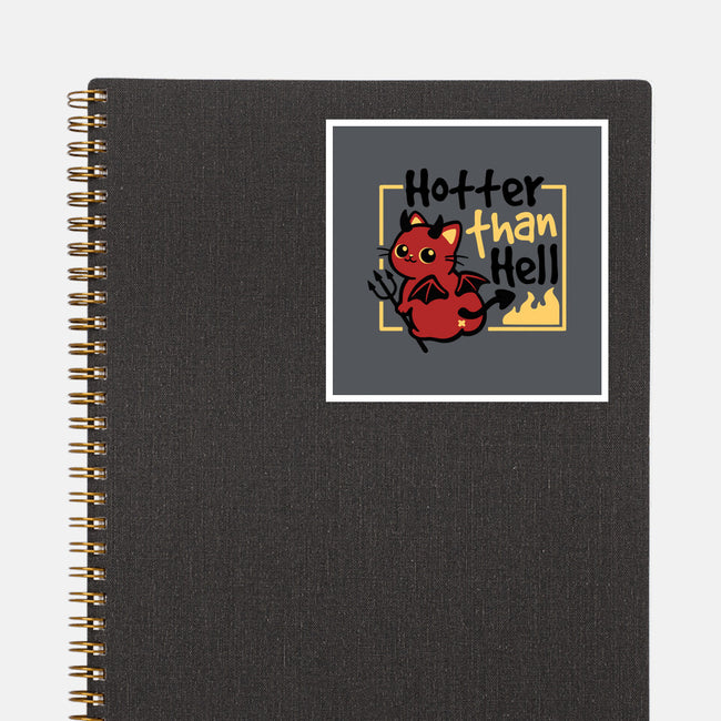 Cat Hotter Than Hell-None-Glossy-Sticker-NemiMakeit