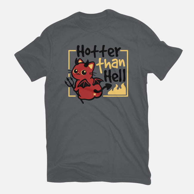 Cat Hotter Than Hell-Womens-Fitted-Tee-NemiMakeit