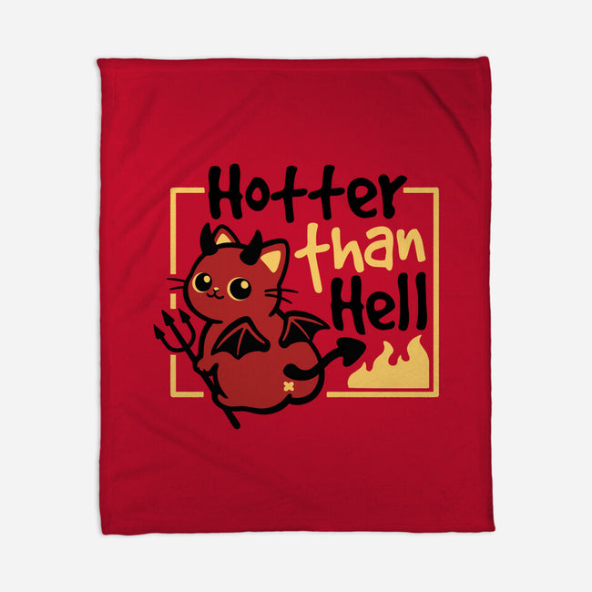 Cat Hotter Than Hell-None-Fleece-Blanket-NemiMakeit