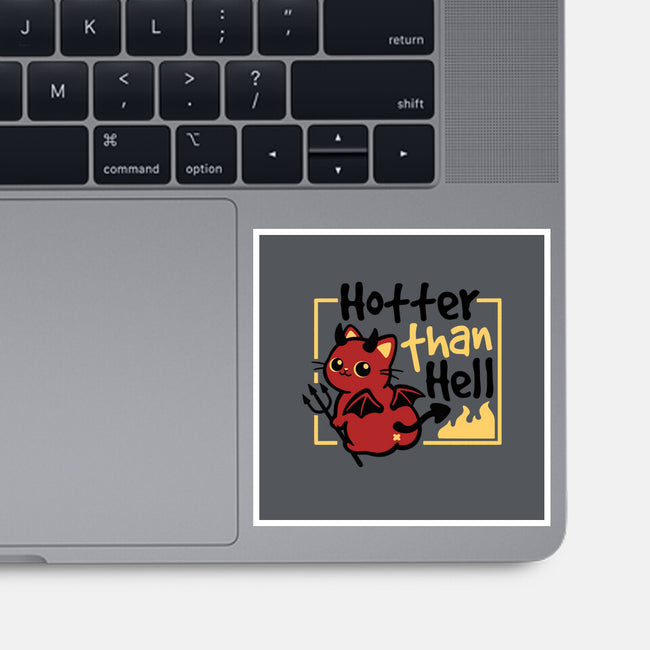 Cat Hotter Than Hell-None-Glossy-Sticker-NemiMakeit