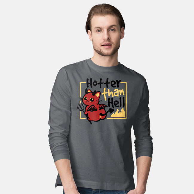 Cat Hotter Than Hell-Mens-Long Sleeved-Tee-NemiMakeit