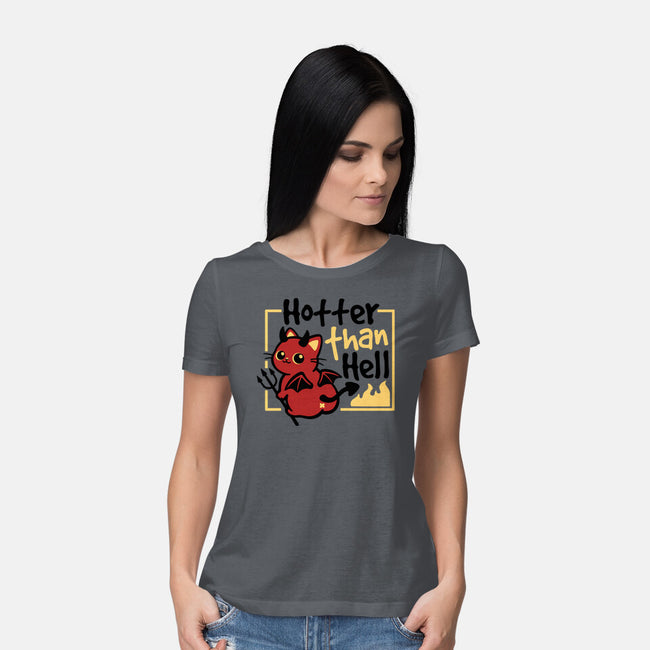 Cat Hotter Than Hell-Womens-Basic-Tee-NemiMakeit