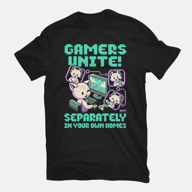 Gamers United-Unisex-Basic-Tee-worlddominationforcats