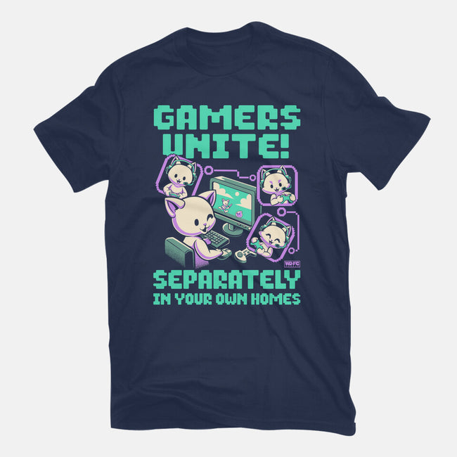 Gamers United-Womens-Basic-Tee-worlddominationforcats