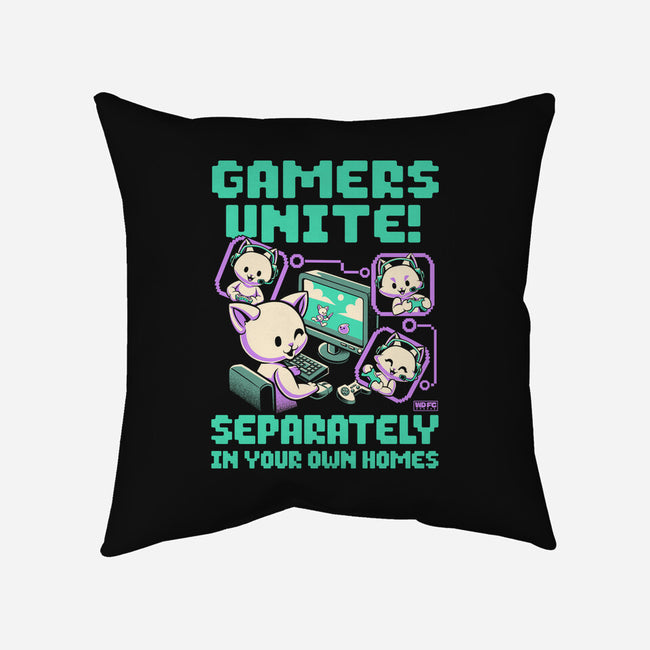 Gamers United-None-Removable Cover w Insert-Throw Pillow-worlddominationforcats