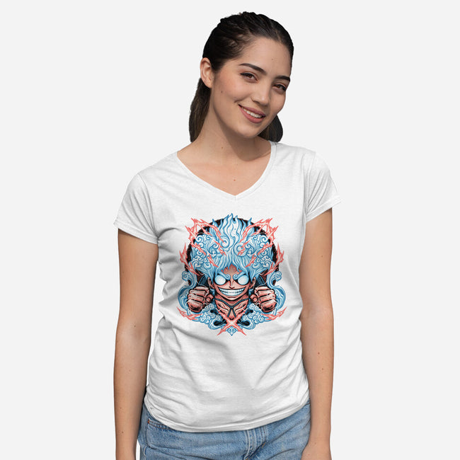 The Great Awakening-Womens-V-Neck-Tee-glitchygorilla