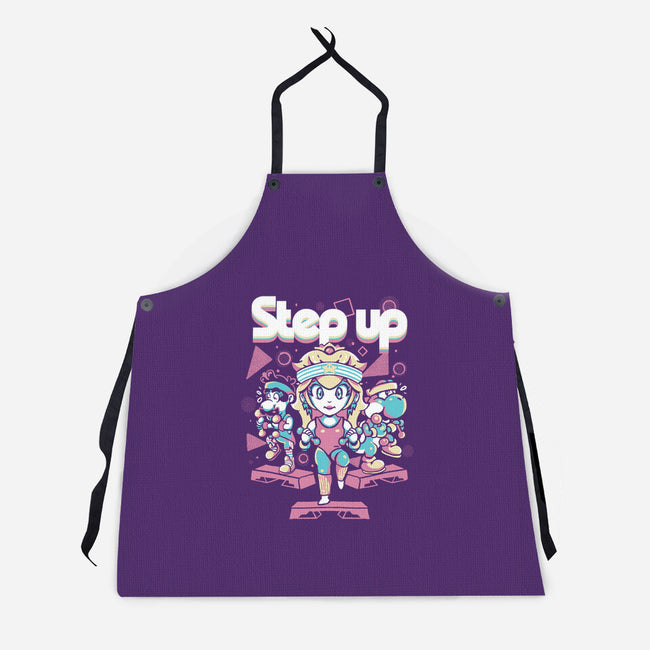 Step Up Peach-Unisex-Kitchen-Apron-Sketchdemao