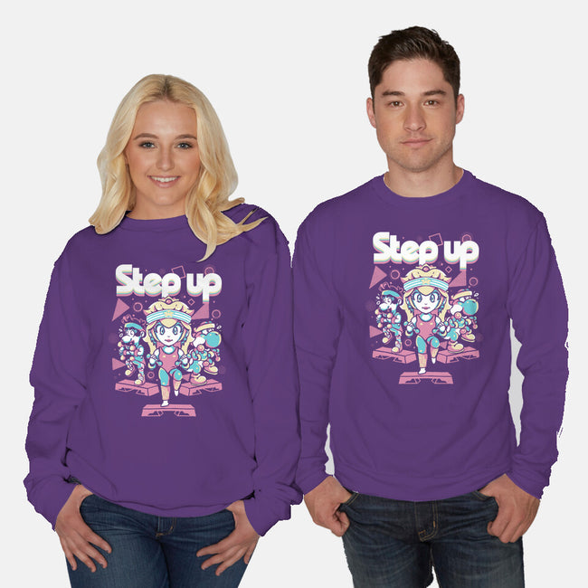 Step Up Peach-Unisex-Crew Neck-Sweatshirt-Sketchdemao