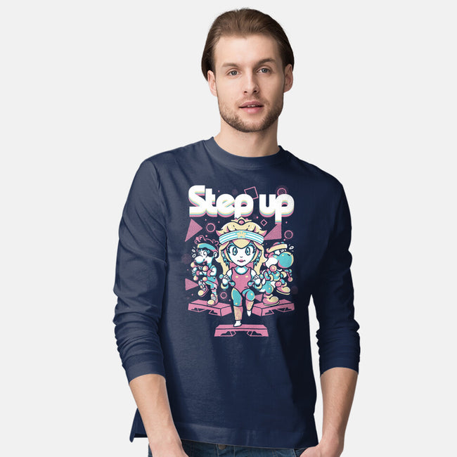 Step Up Peach-Mens-Long Sleeved-Tee-Sketchdemao