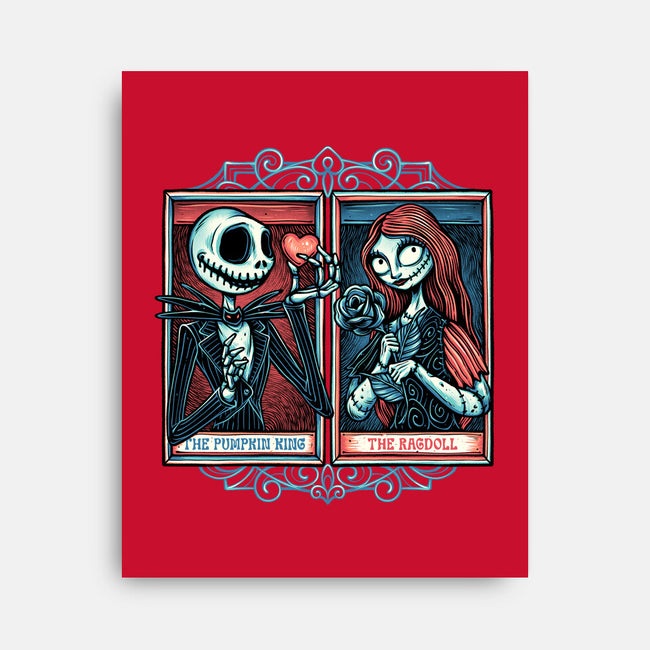 Skeleton Romance-None-Stretched-Canvas-glitchygorilla