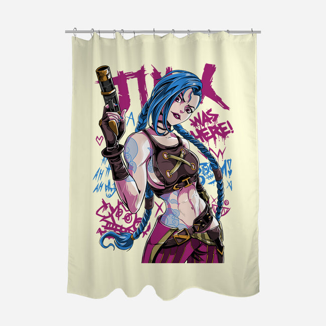 Blue Hair Was Here-None-Polyester-Shower Curtain-Nihon Bunka