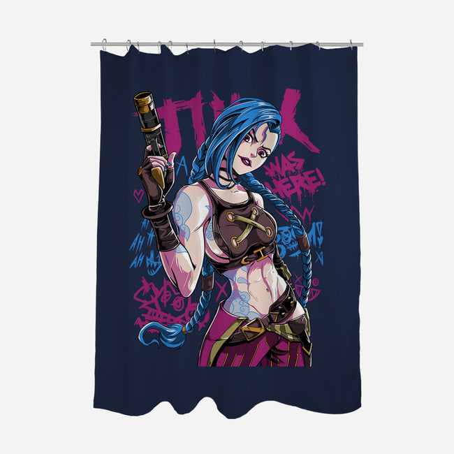 Blue Hair Was Here-None-Polyester-Shower Curtain-Nihon Bunka