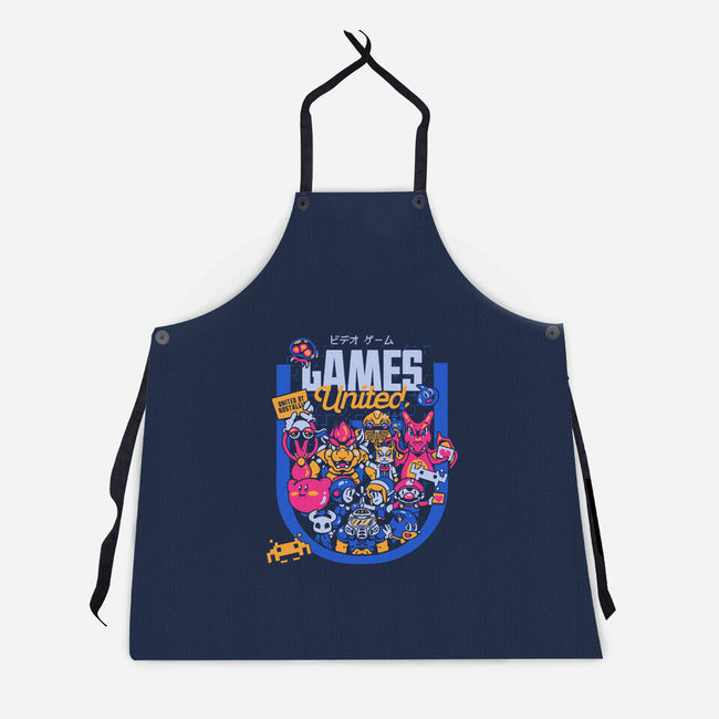 Games United-Unisex-Kitchen-Apron-Sketchdemao