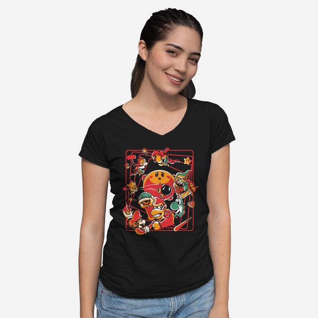 Rivals Buddies-Womens-V-Neck-Tee-Sketchdemao