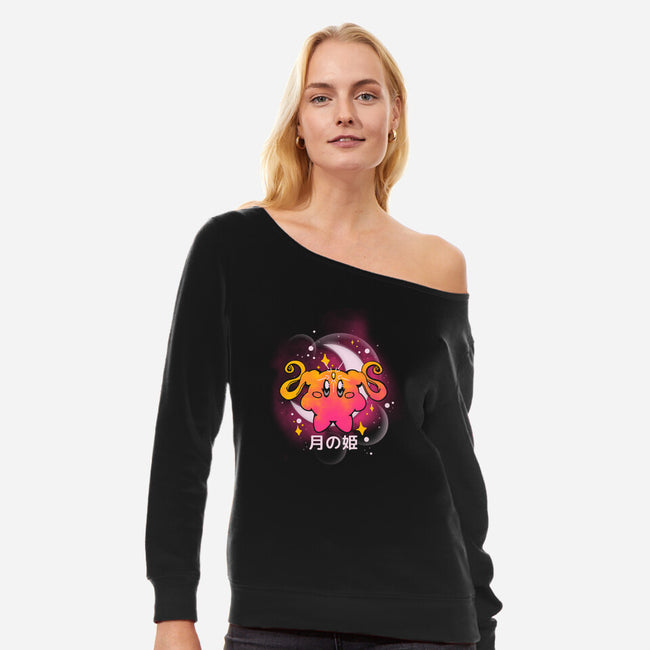 Round Princess-Womens-Off Shoulder-Sweatshirt-Sketchdemao