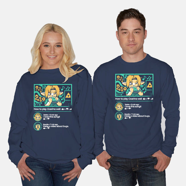 How To Play Ocarina Well-Unisex-Crew Neck-Sweatshirt-Sketchdemao