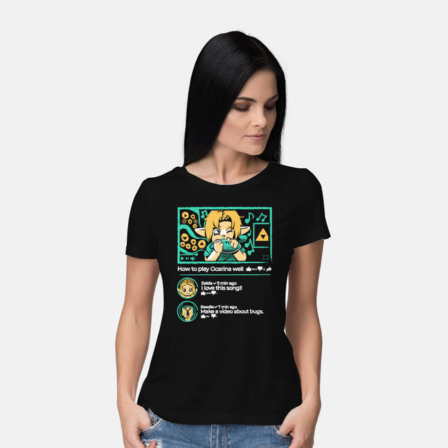 How To Play Ocarina Well-Womens-Basic-Tee-Sketchdemao