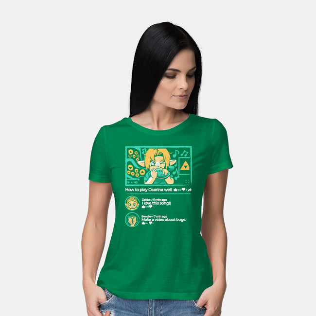 How To Play Ocarina Well-Womens-Basic-Tee-Sketchdemao