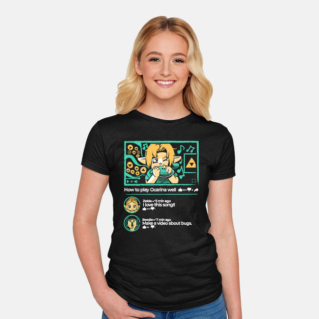 How To Play Ocarina Well-Womens-Fitted-Tee-Sketchdemao