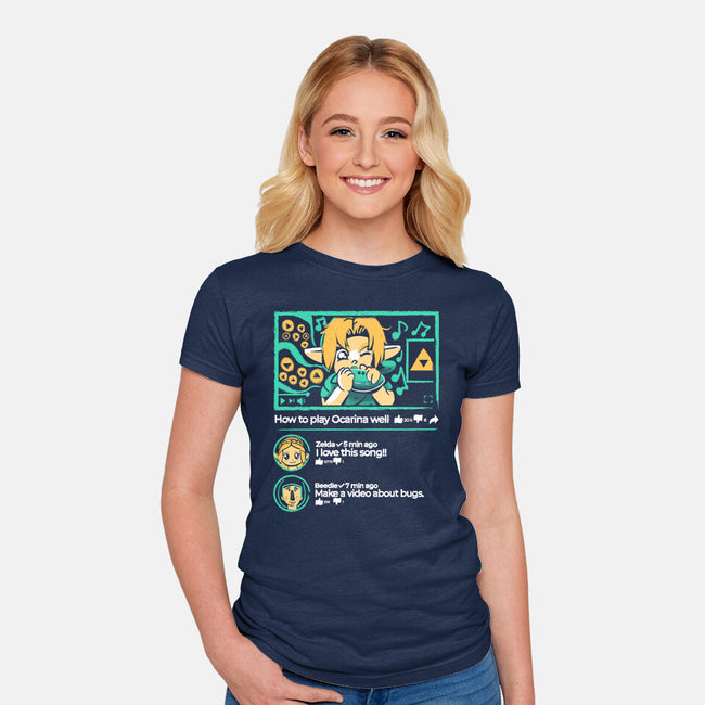 How To Play Ocarina Well-Womens-Fitted-Tee-Sketchdemao