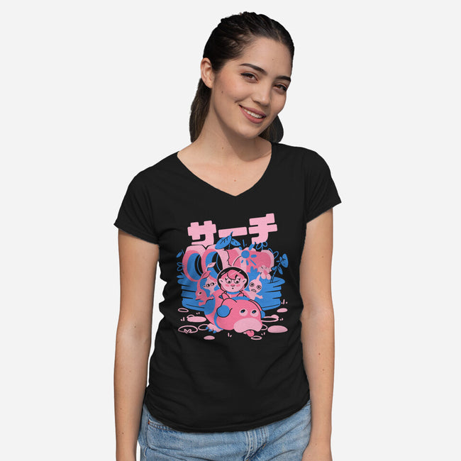 Directing The Horde-Womens-V-Neck-Tee-Sketchdemao