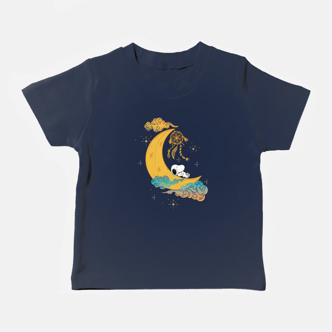 Snoopy Moon-Baby-Basic-Tee-MaxoArt