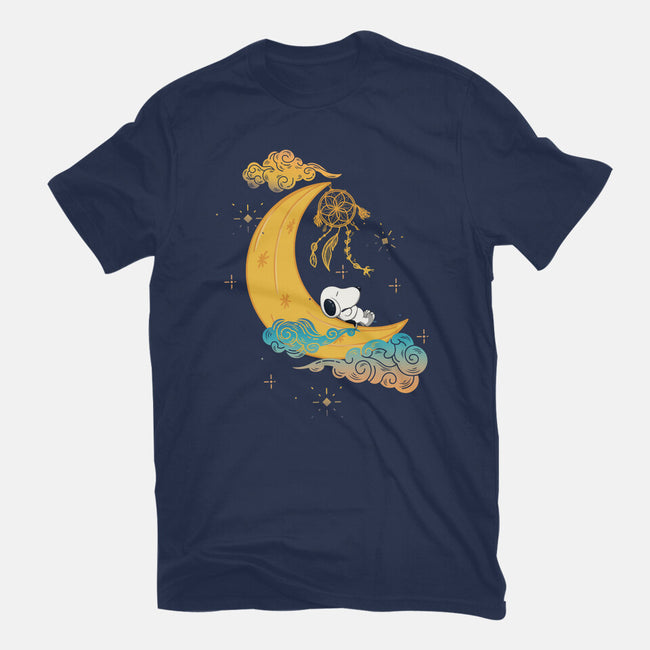 Snoopy Moon-Unisex-Basic-Tee-MaxoArt