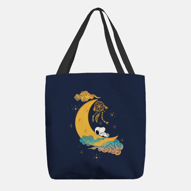 Snoopy Moon-None-Basic Tote-Bag-MaxoArt