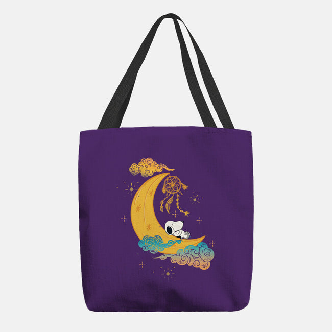 Snoopy Moon-None-Basic Tote-Bag-MaxoArt