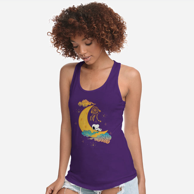 Snoopy Moon-Womens-Racerback-Tank-MaxoArt