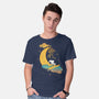 Snoopy Moon-Mens-Basic-Tee-MaxoArt