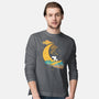 Snoopy Moon-Mens-Long Sleeved-Tee-MaxoArt