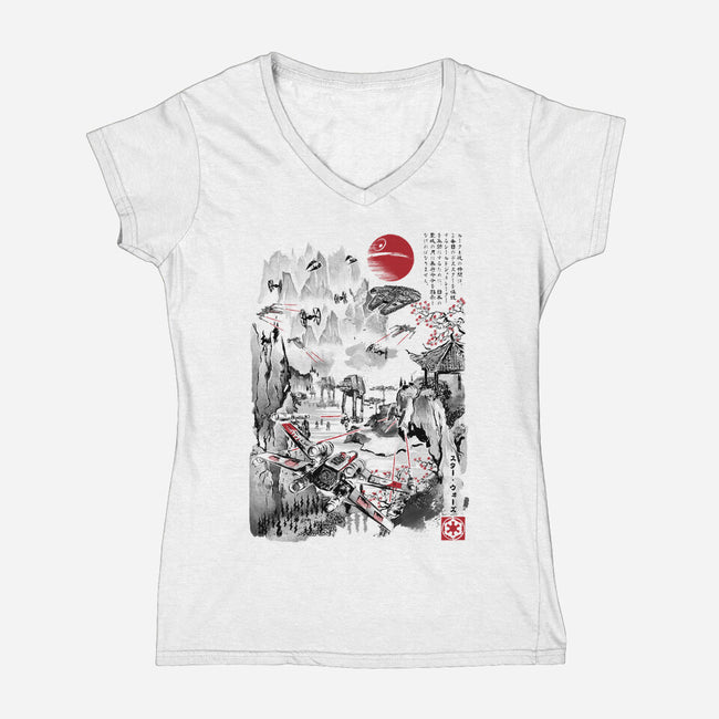 Last Battle Of The Galactic Civil War-Womens-V-Neck-Tee-DrMonekers