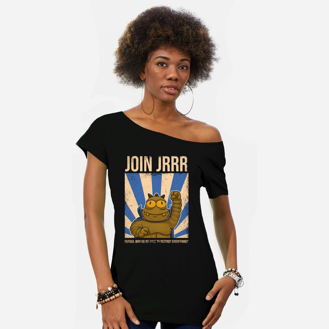 Join Jrrr-Womens-Off Shoulder-Tee-trheewood