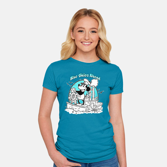 Blue Skies Ahead-Womens-Fitted-Tee-palmstreet