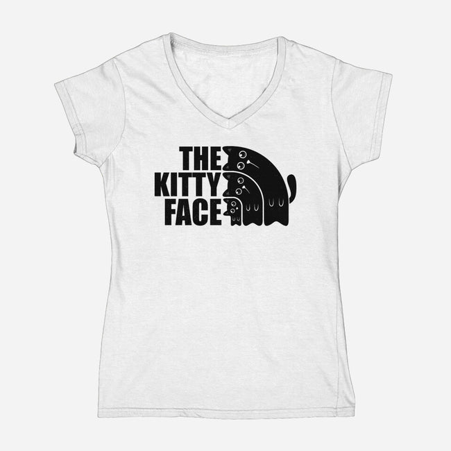 The Kitty Face-Womens-V-Neck-Tee-erion_designs