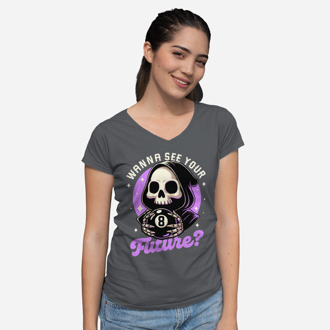 Skull Luck Ball-Womens-V-Neck-Tee-Studio Mootant