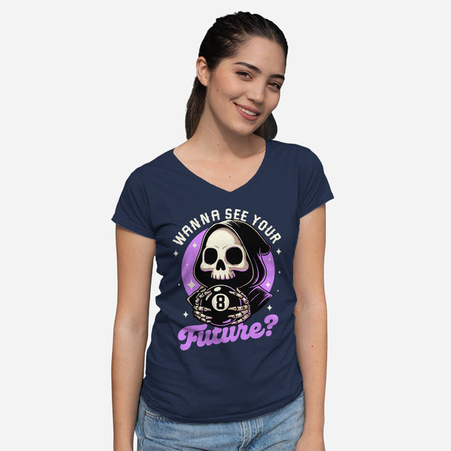 Skull Luck Ball-Womens-V-Neck-Tee-Studio Mootant