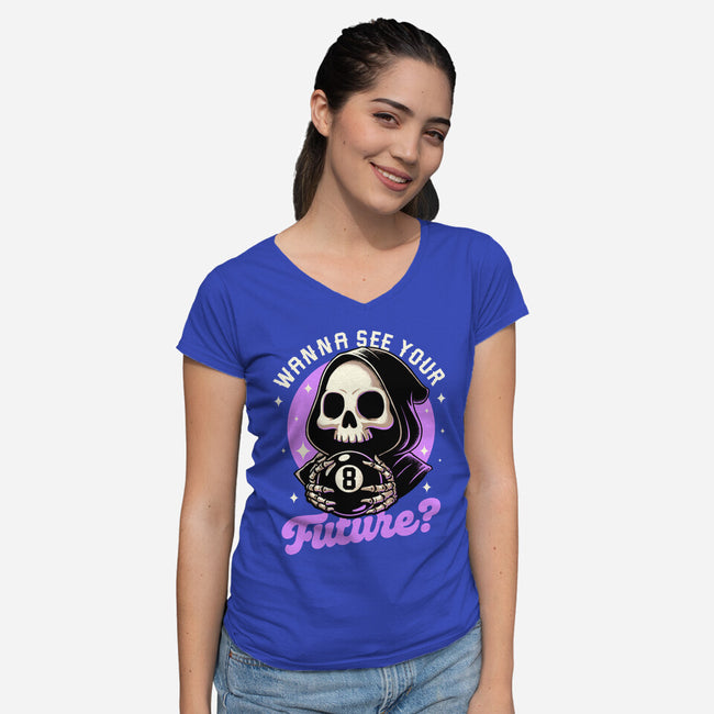 Skull Luck Ball-Womens-V-Neck-Tee-Studio Mootant