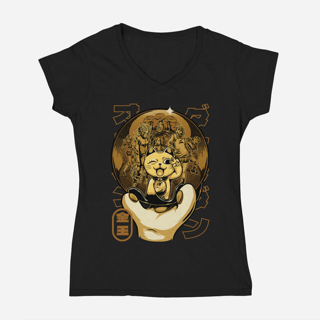 Anime Golden Ball-Womens-V-Neck-Tee-Studio Mootant