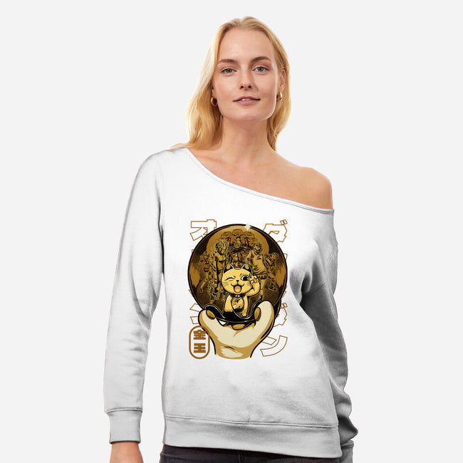 Anime Golden Ball-Womens-Off Shoulder-Sweatshirt-Studio Mootant