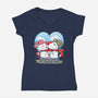 Valentine Dogs-Womens-V-Neck-Tee-Vallina84