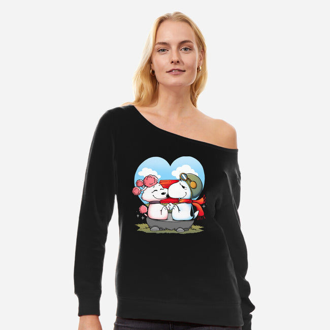 Valentine Dogs-Womens-Off Shoulder-Sweatshirt-Vallina84