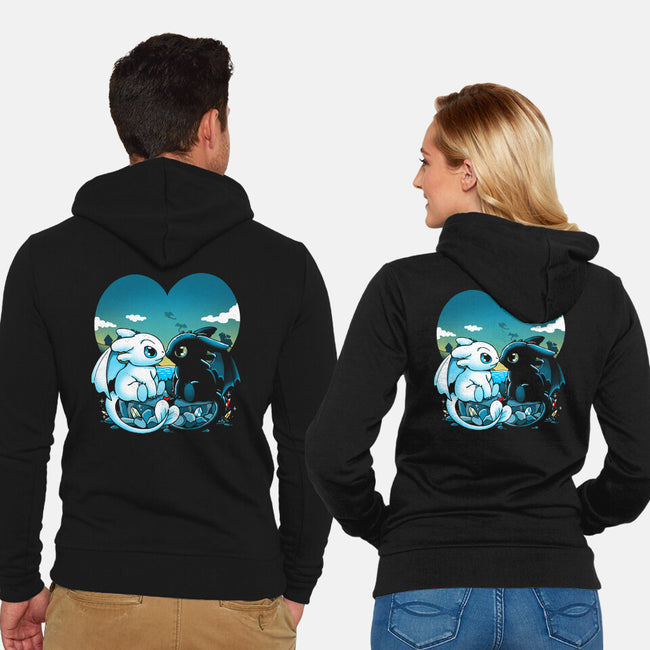 Valentine Dragons-Unisex-Zip-Up-Sweatshirt-Vallina84