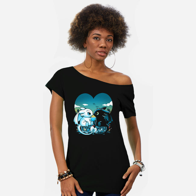 Valentine Dragons-Womens-Off Shoulder-Tee-Vallina84