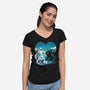 Valentine Dragons-Womens-V-Neck-Tee-Vallina84