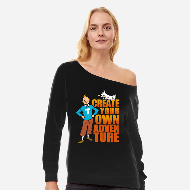 Create Your Own Adventure-Womens-Off Shoulder-Sweatshirt-Boggs Nicolas