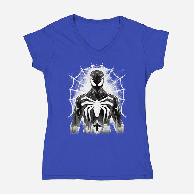 Spider Noir-Womens-V-Neck-Tee-rmatix